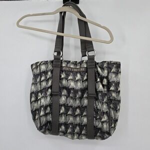 Juicy‎ Couture Gray Print Tote Bag Purse Handbag Y2K Weekender Shoulder Bag